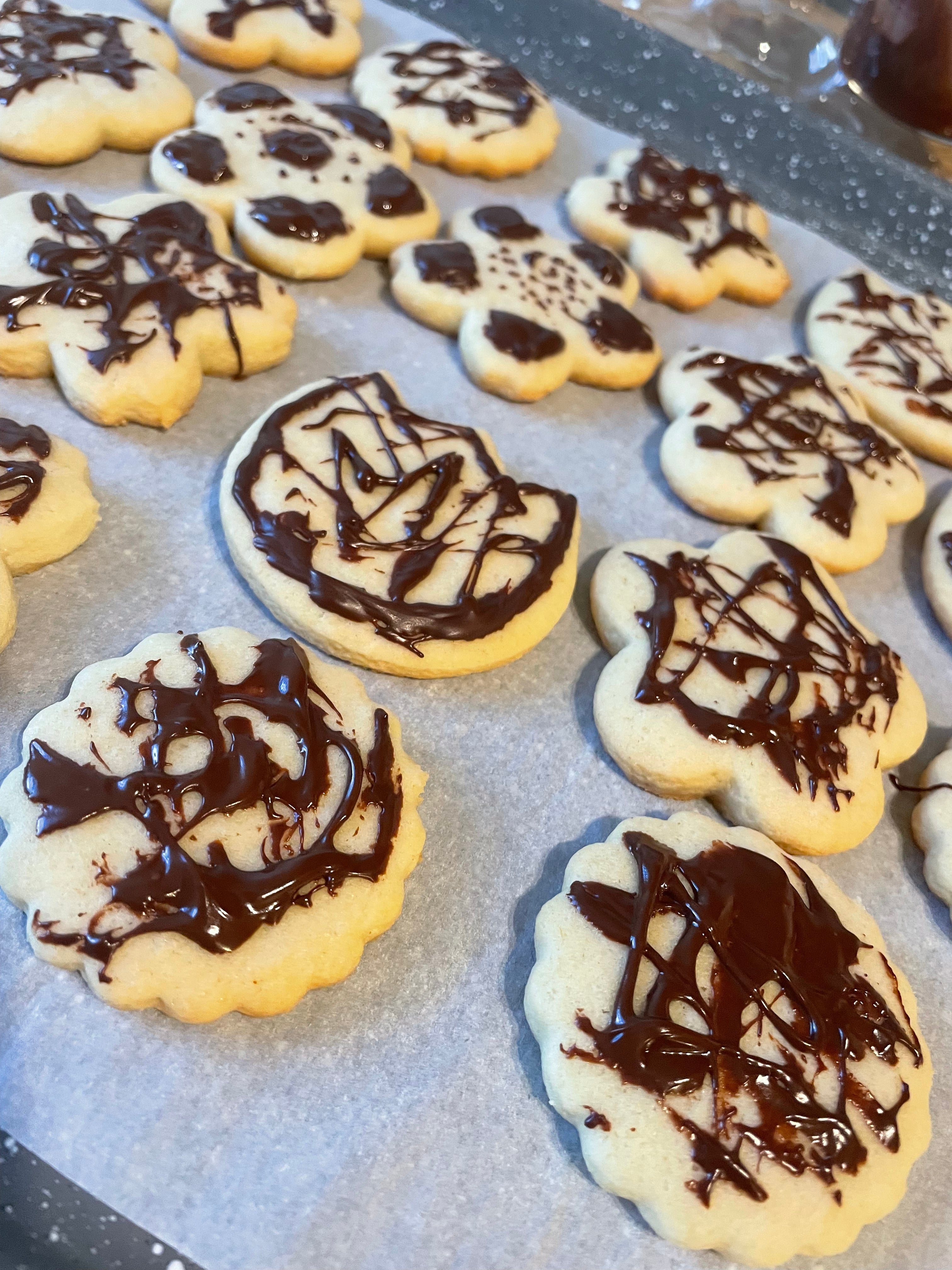 Chocolate Drizzled Ginger Cookies